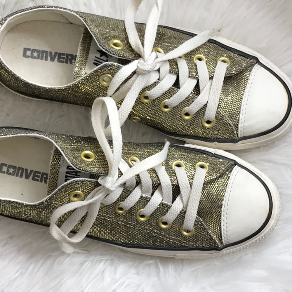 Gold glitter converse